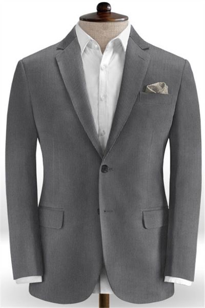Grey Corduroy Men Suits