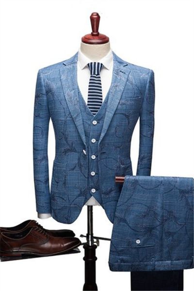 Ocean Blue Wood Business Suit