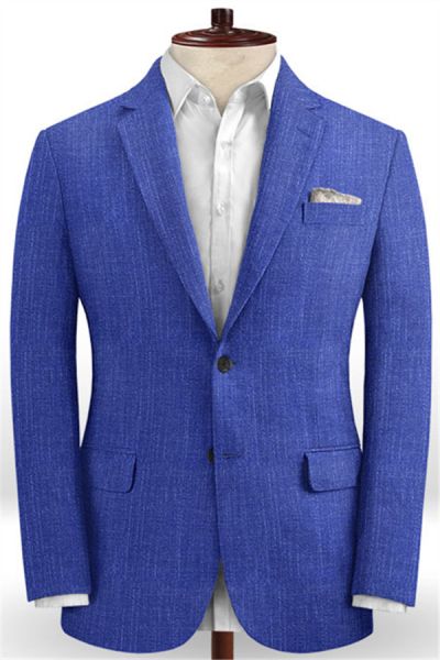 Royal Blue Notched Lapel Men Tuxedo