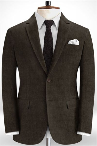 Brown Corduroy Men Suits