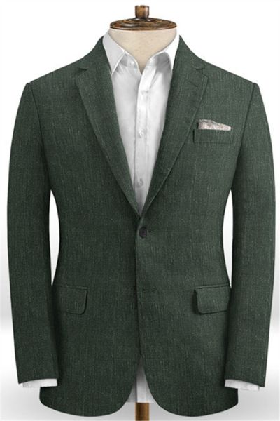 Dark Green Notched Lapel Men Suits