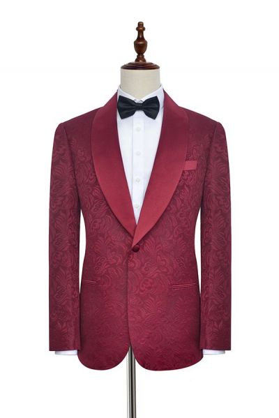 Burgundy One Button Mens Suits for Wedding and Prom