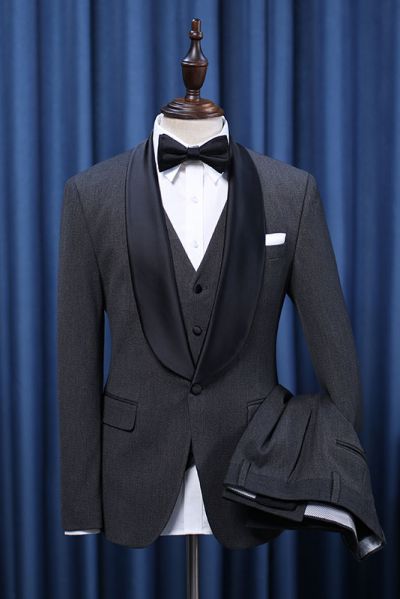 All Black Bespoke Wedding Suit