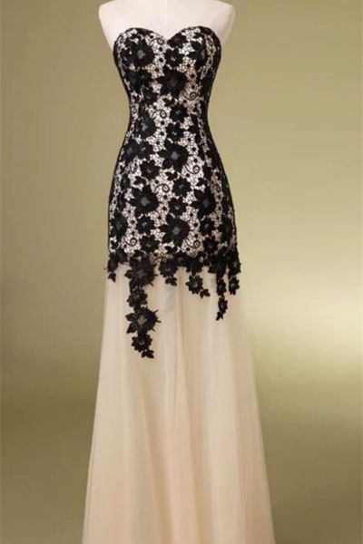 Column Sweetheart Neck Sleeveless Floor-length Tulle Evening Dress With Lace