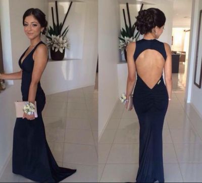 Mermaid V-neck Sleeveless Floor-length Formal Wear