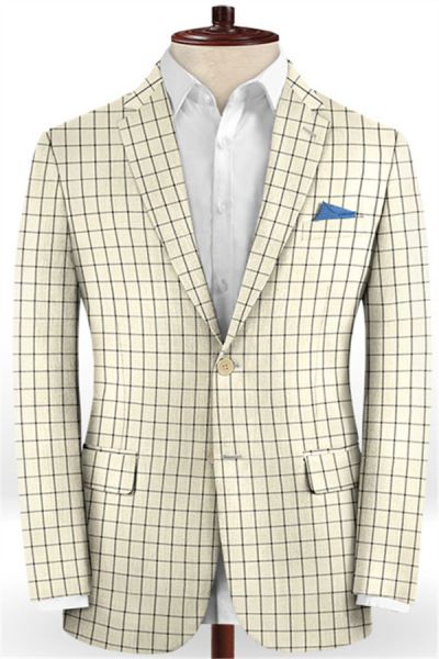 Champagne Plaid Men Suits