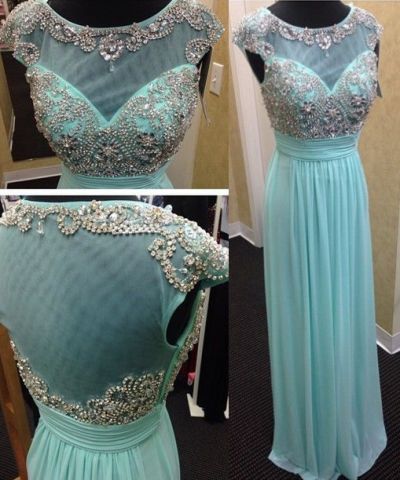 Column Jewel Neck Sleeveless Floor-length Tulle Formal Dress With Crystal