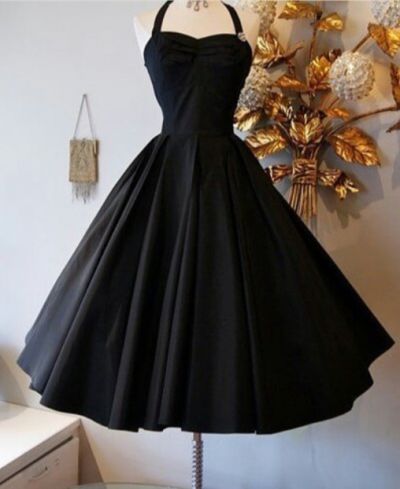 A-line Halter-neck Sleeveless Tea-length Cocktail Party Gown