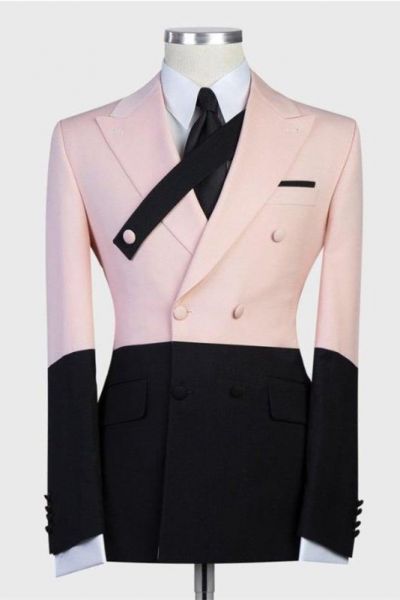 Blushing Pink Double Breasted Peaked Lapel Men's Suit