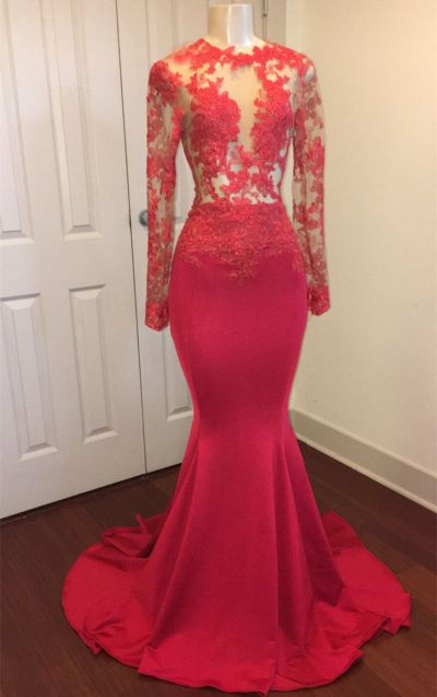 Mermaid Scalloped-Edge Court Train Formal Wear With Lace