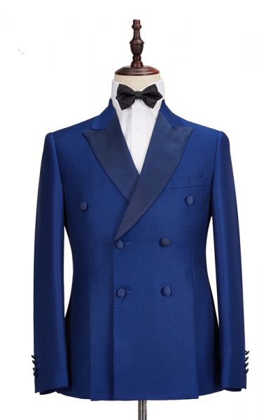 Royal Blue Double Breasted Two-Piece Business Suit
