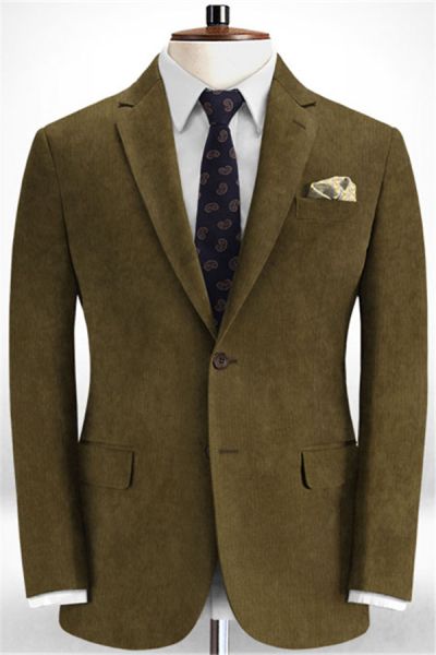 Chocolate Corduroy Men Suits