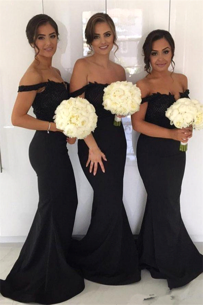 Off-the-Shoulder Maid of Honor Dress
