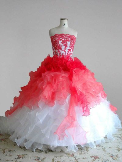 Ball Gown Strapless Sleeveless Sweep / Brush Train Organza Evening Gown With Lace