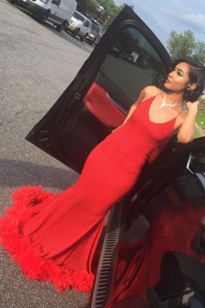 Mermaid Spaghetti Straps Floor-length Evening Dress With Sequins