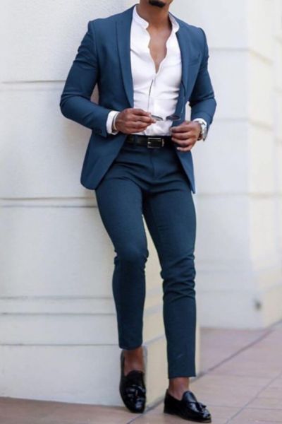 Dark Navy Slim Fit Men's Prom Suit