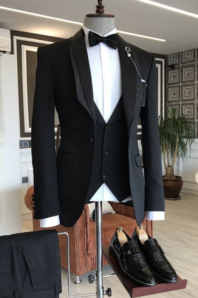 Black Shawl Lapel Wedding Tuxedo