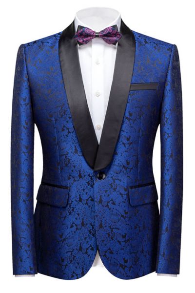 Royal Blue Slim Fit One Button Wedding Suit