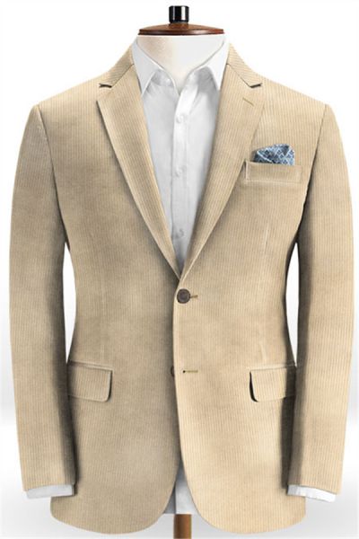 Champagne Corduroy Men Suits
