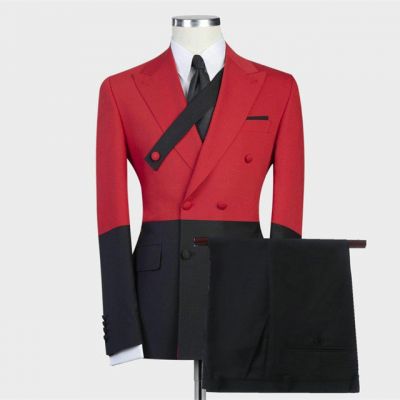 Red Slim Fit  Men's Suit for Prom