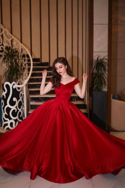 A-line Off-the-shoulder Sleeveless Floor-length Stretch Satin Evening Dress With Ruffles