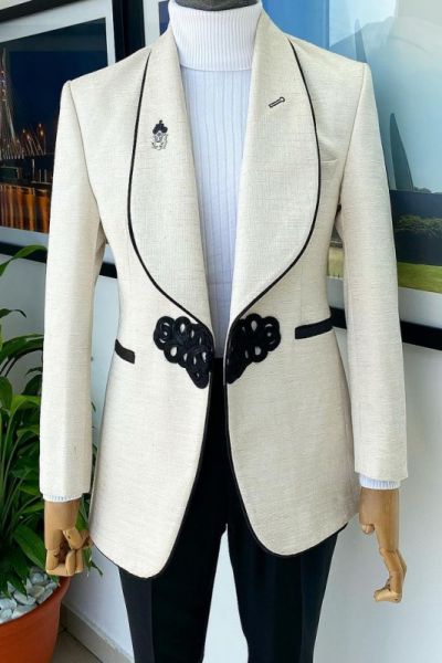 New Arrival White Wedding Suit with Shawl Lapel
