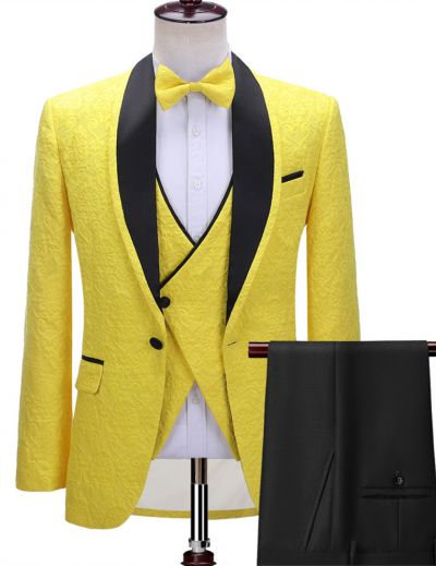 Yellow Three-Piece Wedding Suit