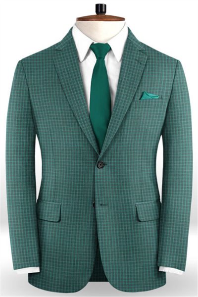 Dark Green Plaid Prom Outfits Tuxedo