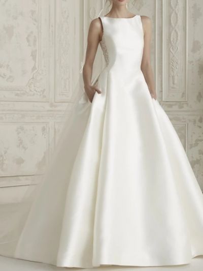 A-line Straps Bateau Neck Floor-length Lace Bridal Dress With Lace
