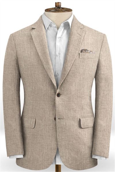 Taupe Notched Lapel Men Wedding Suits