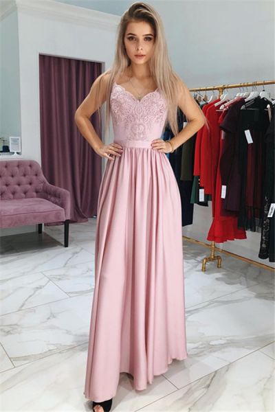 A-line Strapless Sleeveless Floor-length Evening Dress With Appliques