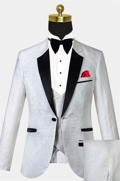 White  Dinner Tuxedo with Floral Print