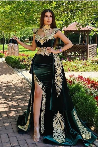 A-line Straps Sleeveless Floor-length Velvet Evening Dress With Appliques