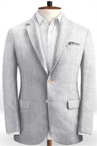 Silver Linen Men Suits