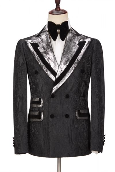 Black Double Breasted Men's Suit