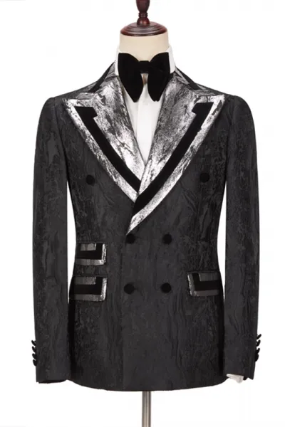 Black Double Breasted Men's Suit