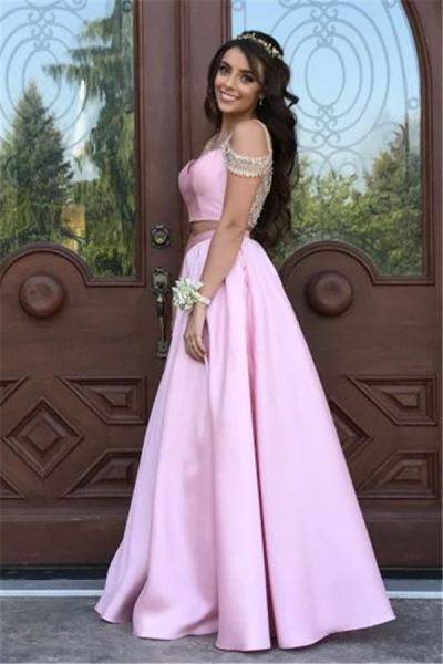 A-line Sweetheart Neck Sleeveless Floor-length Cocktail Party Dress With Crystal