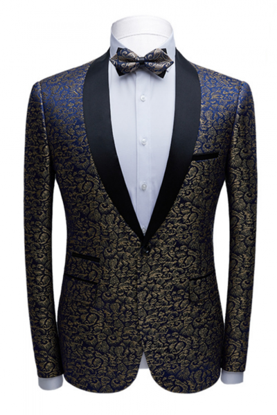 Black Satin Shawl Lapel Wedding Tuxedo