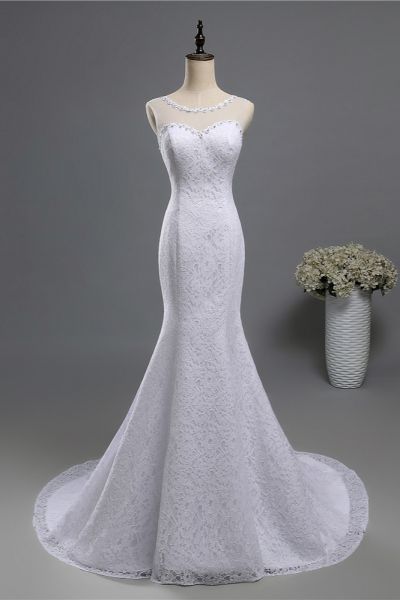 A-line Jewel Neck Sleeveless Floor-length Tulle Bridal Attire With Appliques