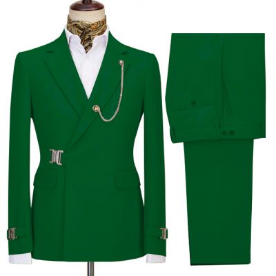Dark Green Notched Lapel Men Suit for Business with Newest Design