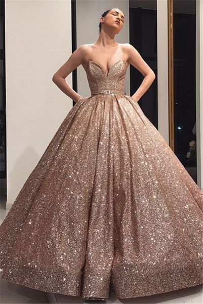 Ball Gown Strapless Sleeveless Evening Gown With Sweep / Brush Train