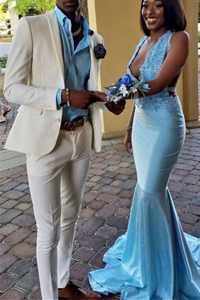 White Slim Fit Bespoke Prom Suit