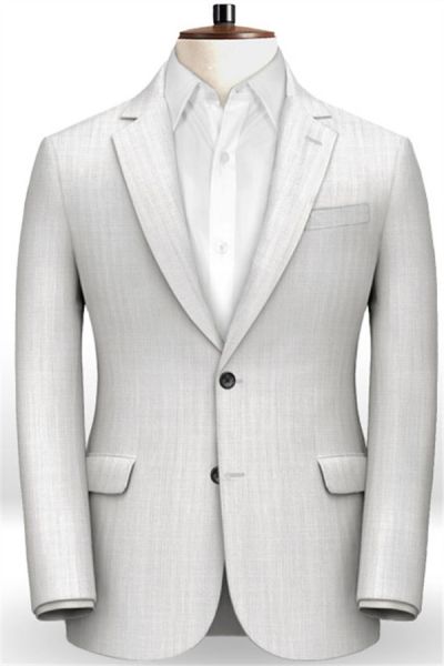 Summer White Linen Men Suits