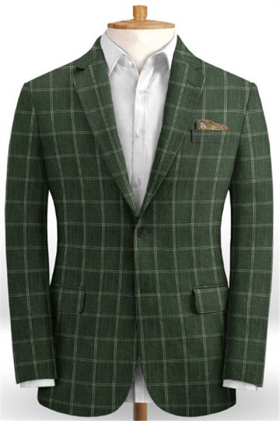 Green Linen Men Suits