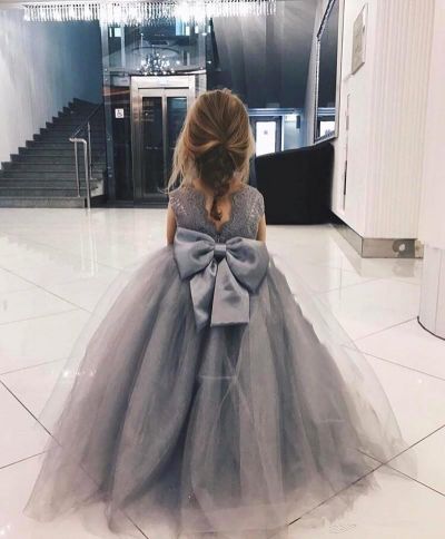 Scoop Neck Sleeveless Floor-length Tulle Flower Girl Dress With Appliques