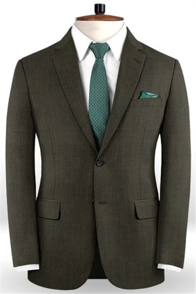Brown Two Pieces Men's Business Suit