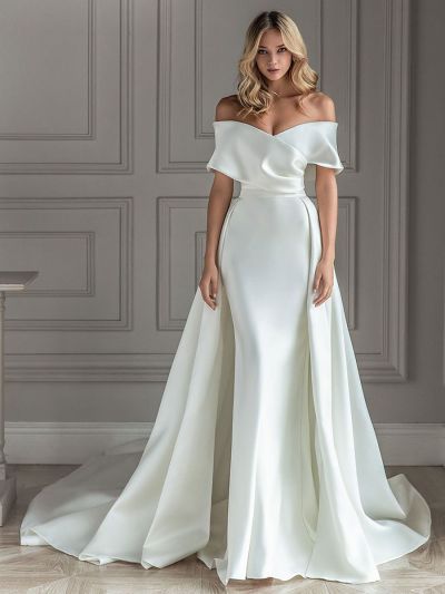 Mermaid Off-the-shoulder Sleeveless Floor-length Bridal Gown