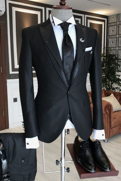 Black One Button Formal Suit