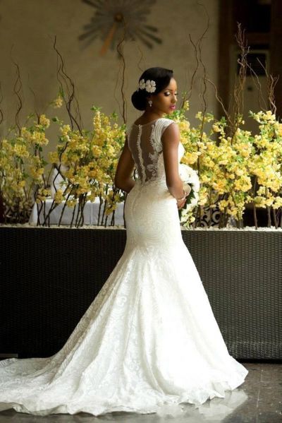Mermaid Sweetheart Neck Sleeveless Sweep / Brush Train Wedding Gown With Lace