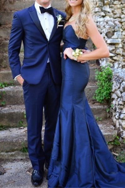 Royal Blue Peaked Lapel Prom Suit